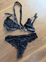neu Schwarzes Spitzen-BH-Set Gr. M