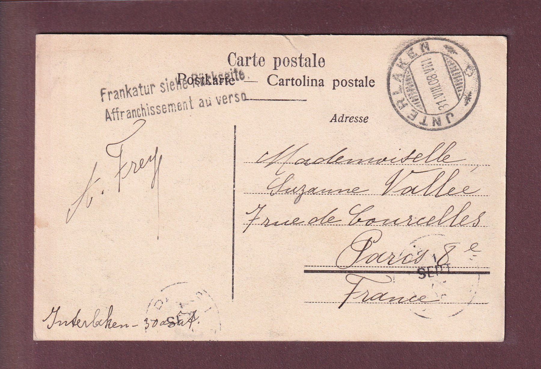 Ansichtskarten: GLETSCHER-BESTEIGUNG - 1908 – Gebraucht aus Pully von nicecards 1