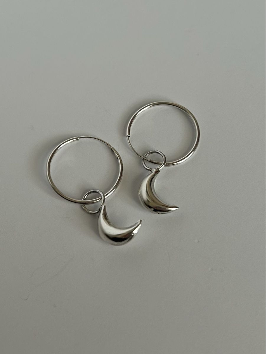 Orecchini pendenti & Orecchini a lobo: Vintage Ohrringe mit Mond Anhängern – Usato da Bern venduto da Ilikebluegems