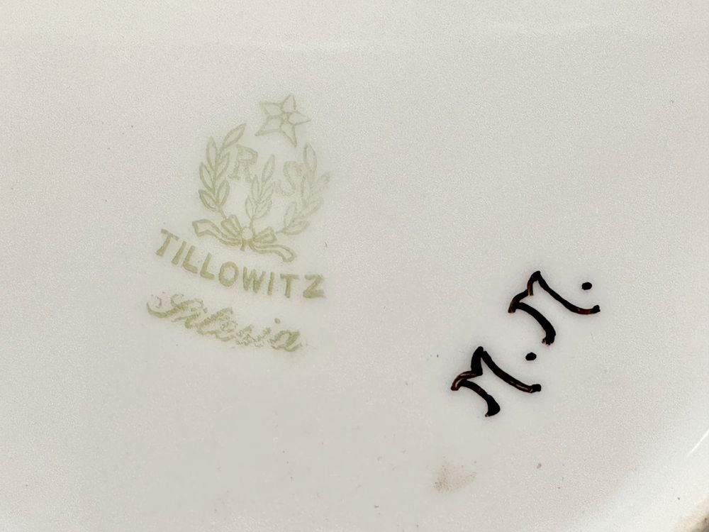 2 assiettes porcelaine RS Tillowitz Silesia peint à la main (Gebraucht ...