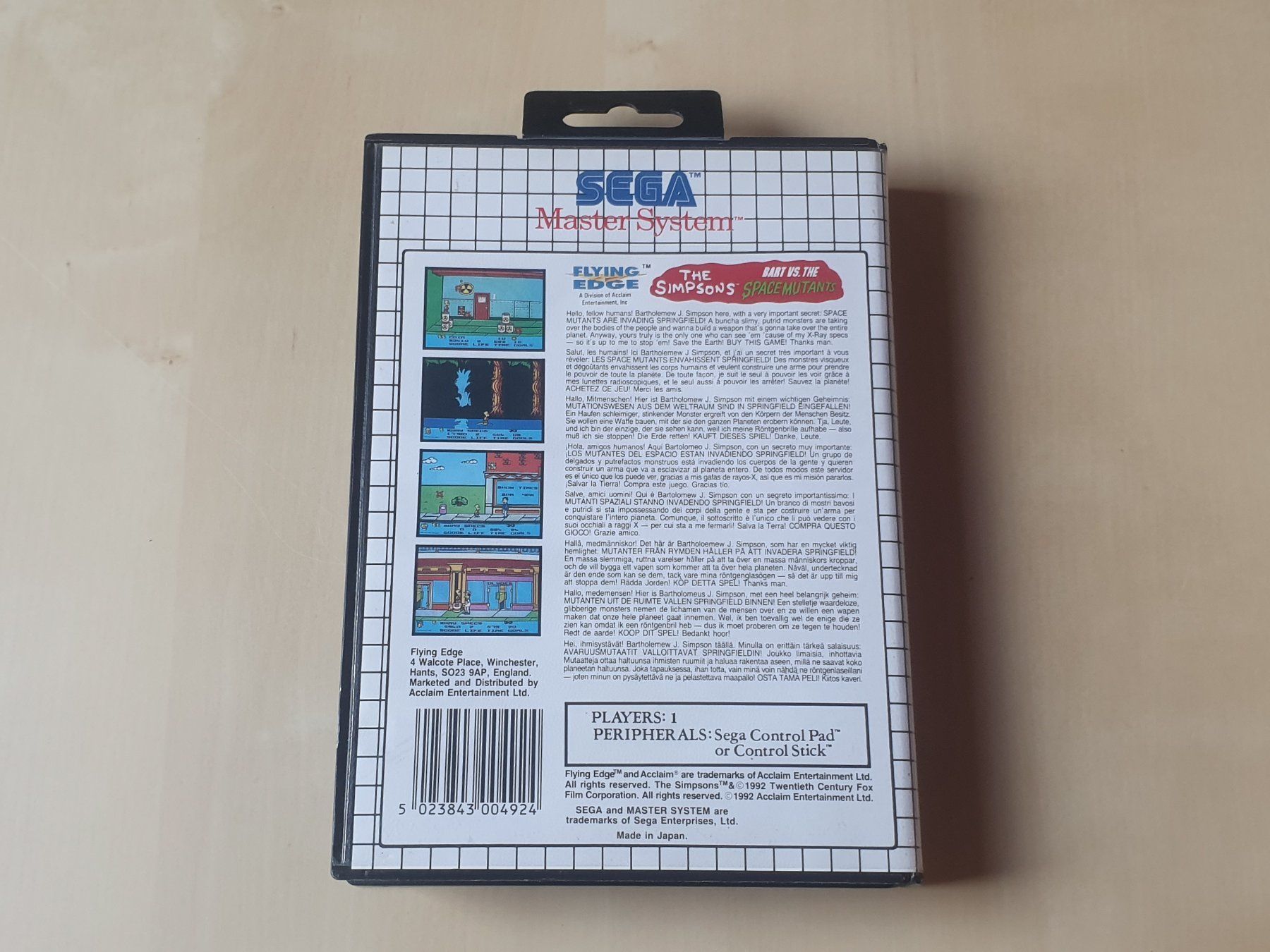 Sega Spiele: The Simpsons Bart vs the Space Mutants Master System – Gebraucht aus Stansstad von collectorsshop 1