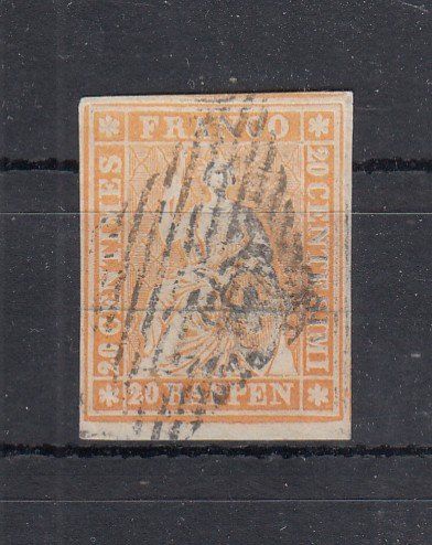 Tutti i francobolli: Strubel 1854-55   SBK Nr. 25BA – Usato da Büren an der Aare venduto da p.schwab