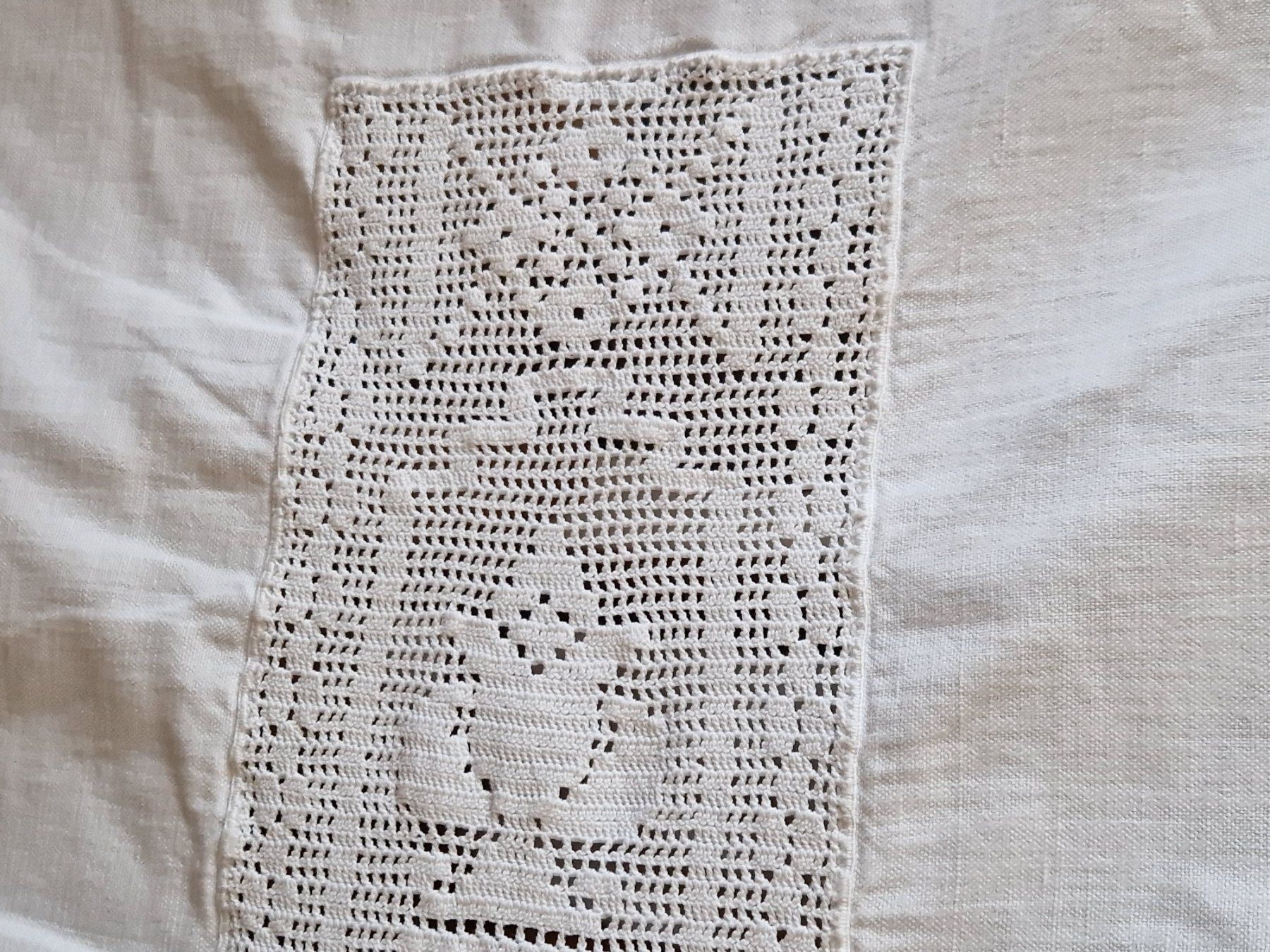 Biancheria da letto: 2 Leintücher mit Spitze/ Monogramm Th E – Usato da Bern venduto da Antikbatik 5