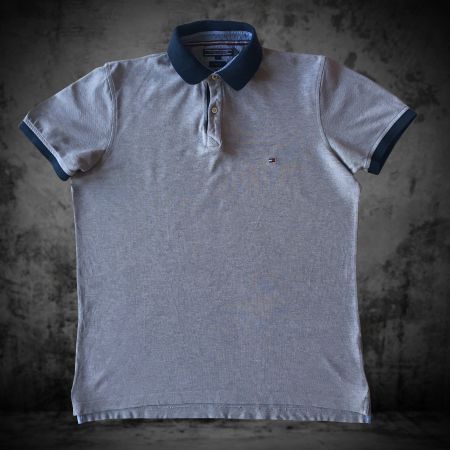 Polo Tommy Hilfiger Under Collar Logo Slim-Fit Grey Men L
