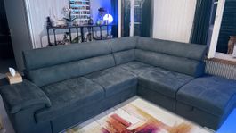 Ecksofa anthrazit mit Schlaffunktion gebrauchter Zustand