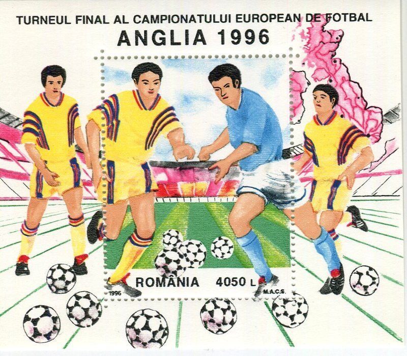 Alle Briefmarken: Block "Fussball". Rumänien. – Neu und originalverpackt aus Basel von Butsch5