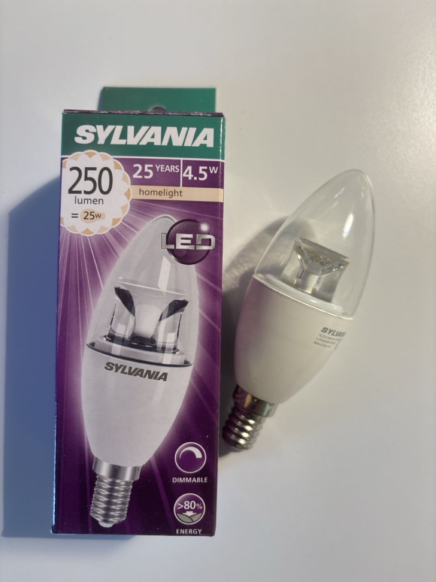 Lampade: LED Kerze Sylvania 240V 4.5W E14 dimmbar  – Nuovo e nell'imballaggio originale da Kirchleerau venduto da koerbel