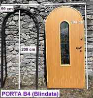 Porta lignea BLINDATA con vetrata decorativa (B4)