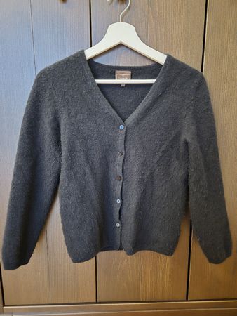 100% Kaschmir Cardigan / Strickjacke Schwarz – Grösse S 