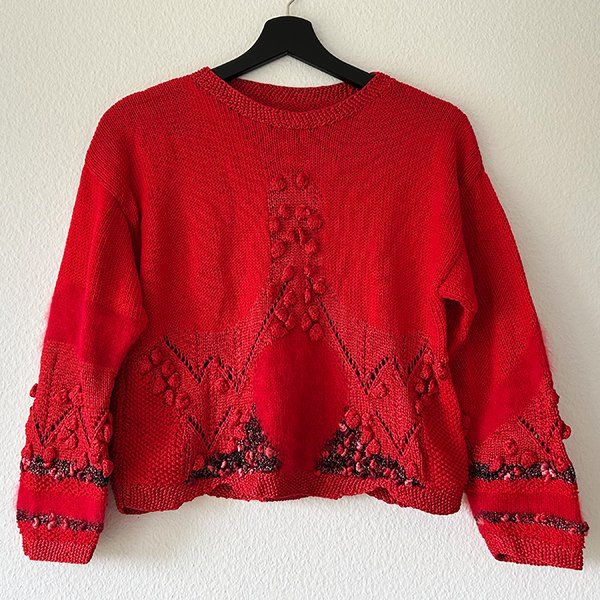 Pullover & Sweatshirts: ROT | Handgestrickter Pullover S | Strickpulli Vintage 90s – Gebraucht aus Engelburg von Rmueller