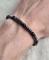 Bracciale agata nera e ematite  20cm nuovo