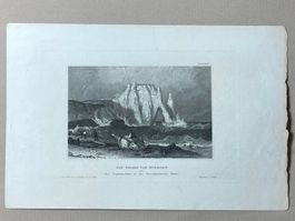 Stich antik Felsen von Etretat Neptuntor