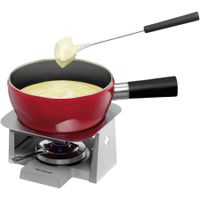 Trisa Fondue Set "Swiss Cross" rot mit 6Gabeln