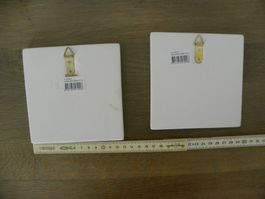 2x Keramik Wandplatten, weiss, neuwertig, Bastelset