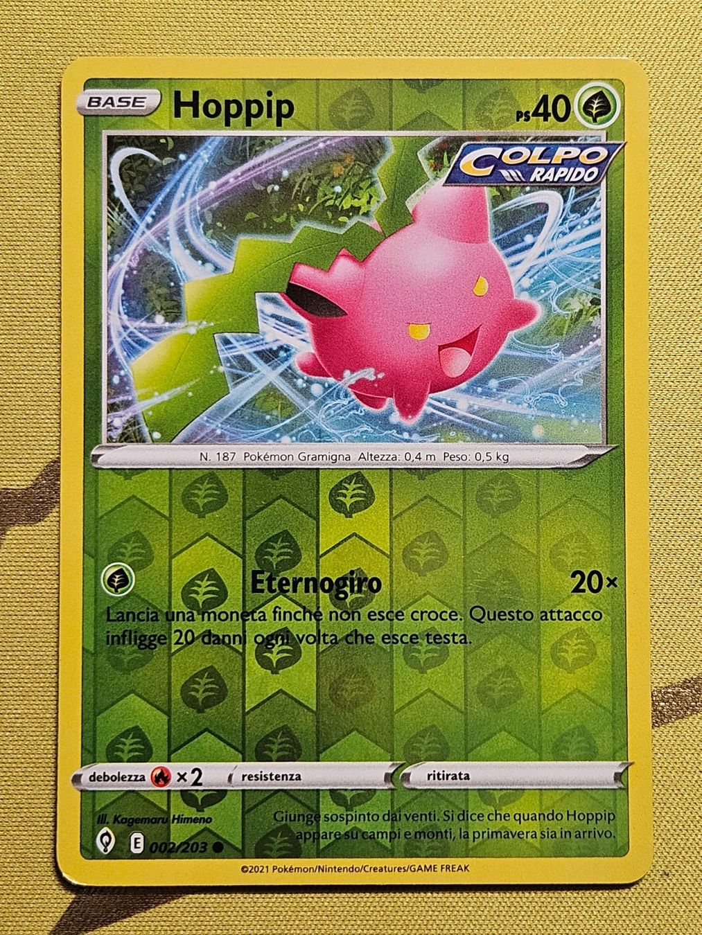 Pokémon Carte collezionabili: Evolving Skies - Hoppip 002/203 IT – Usato da Bellinzona venduto da Pokemarco