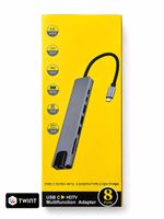 Hub USB-C 8-en-1 – HDMI 4K, USB 3.0, RJ45, SD/TF, PD 87W