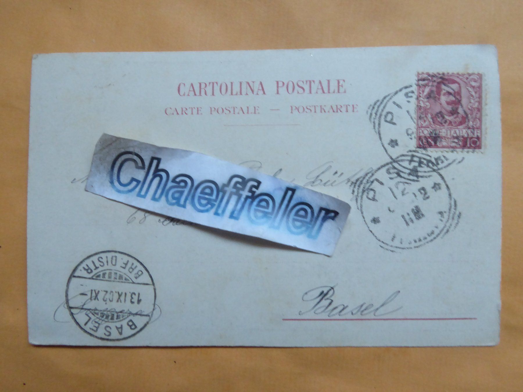 Ansichtskarten: 1902  Pisa - Casa di Galilen – Gebraucht aus Zürich von Chaeffeler 1