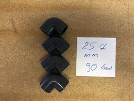 4 neue PVC Winkel 25mm 90 Grad