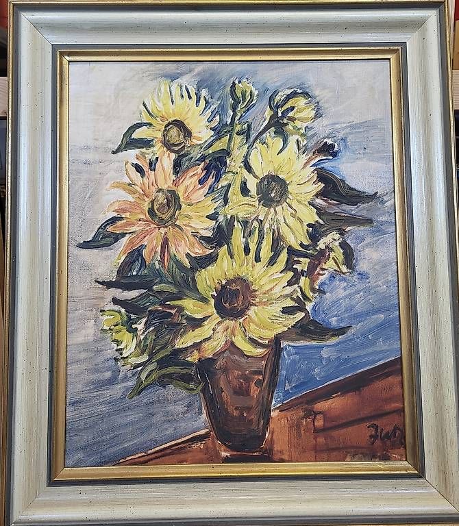 Dipinti: Ölgemälde Sonnenblumen 60x70cm – Usato da Gais venduto da santona