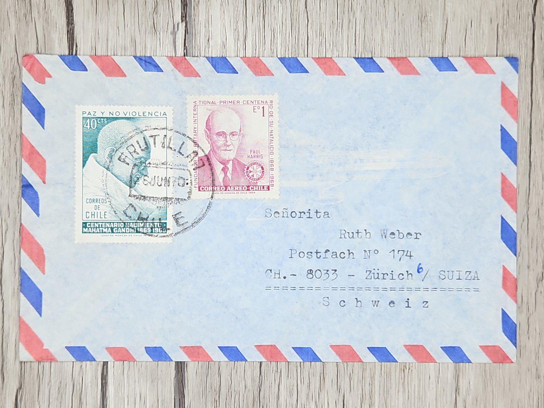 Tutti i francobolli: CL14 Enveloppe + Timbre Chili 1970 – Usato da Cousset venduto da Patrick_Collections