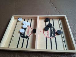 Holz Schleuder Hockey Sling Puck Katapult Tischspiel Air Hoc