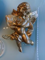 Deko Engel goldfarben mit Harfe 25 cm guter Zustand