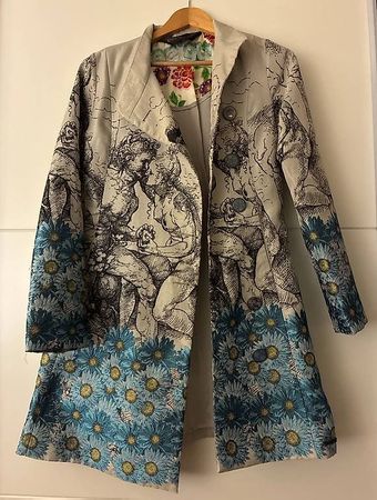 Frühlingsmantel Desigual Gr. 38 Kunst Muster Blumen Neuwe...