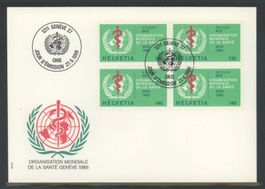 1986, FDC, OMS (D VI) Neue Zeichnungen, Viererblock