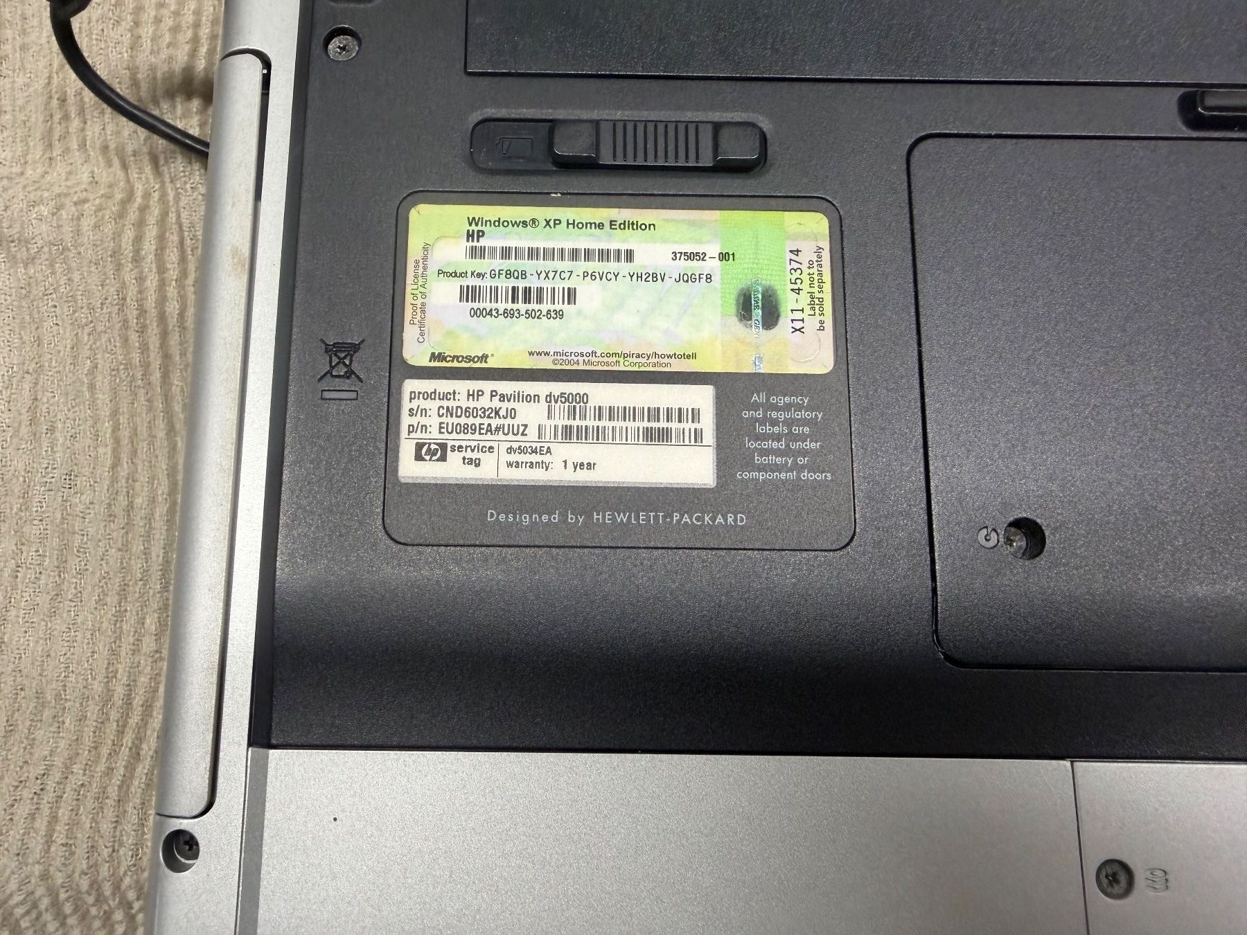 Hewlett Packard Notebook: HP Pavilion dv5000 AMD Turion 64 Notebook Windows XP – Usato da Dübendorf venduto da Gabifat 5