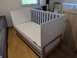 BELLAMY Kinderbett 70x140 cm Lotta weiss mit Matratze