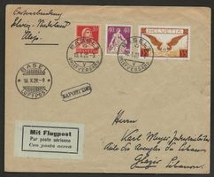 Flugpost Schweiz 1929 Basel Amsterdam Aleppo Luftpost FF