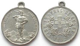 GENÈVE 1882 TIR FÉDÉRAL Medaille etain 33mm