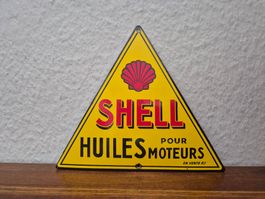 Emailschild Shell Tankstelle Zapfsäule Logo Emaille Schild
