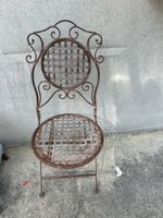 Antiker, klappbarer Gartenstuhl aus Eisen, Vintage!