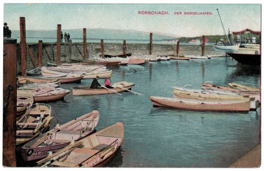 Cartoline postali: Rorschach, der Gondelhafen um 1915 – Usato da Frauenfeld venduto da POML