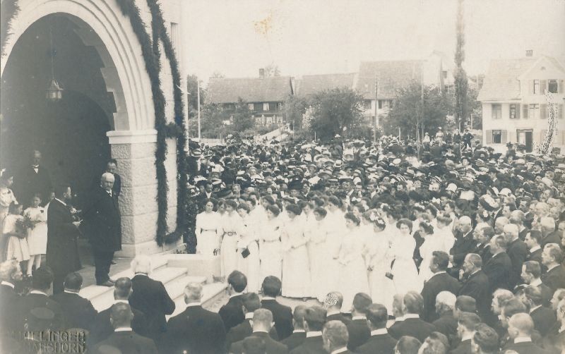 Cartoline postali: Romanshorn - vor Kirche + c1910 – Usato da Emmenbrücke venduto da teestube