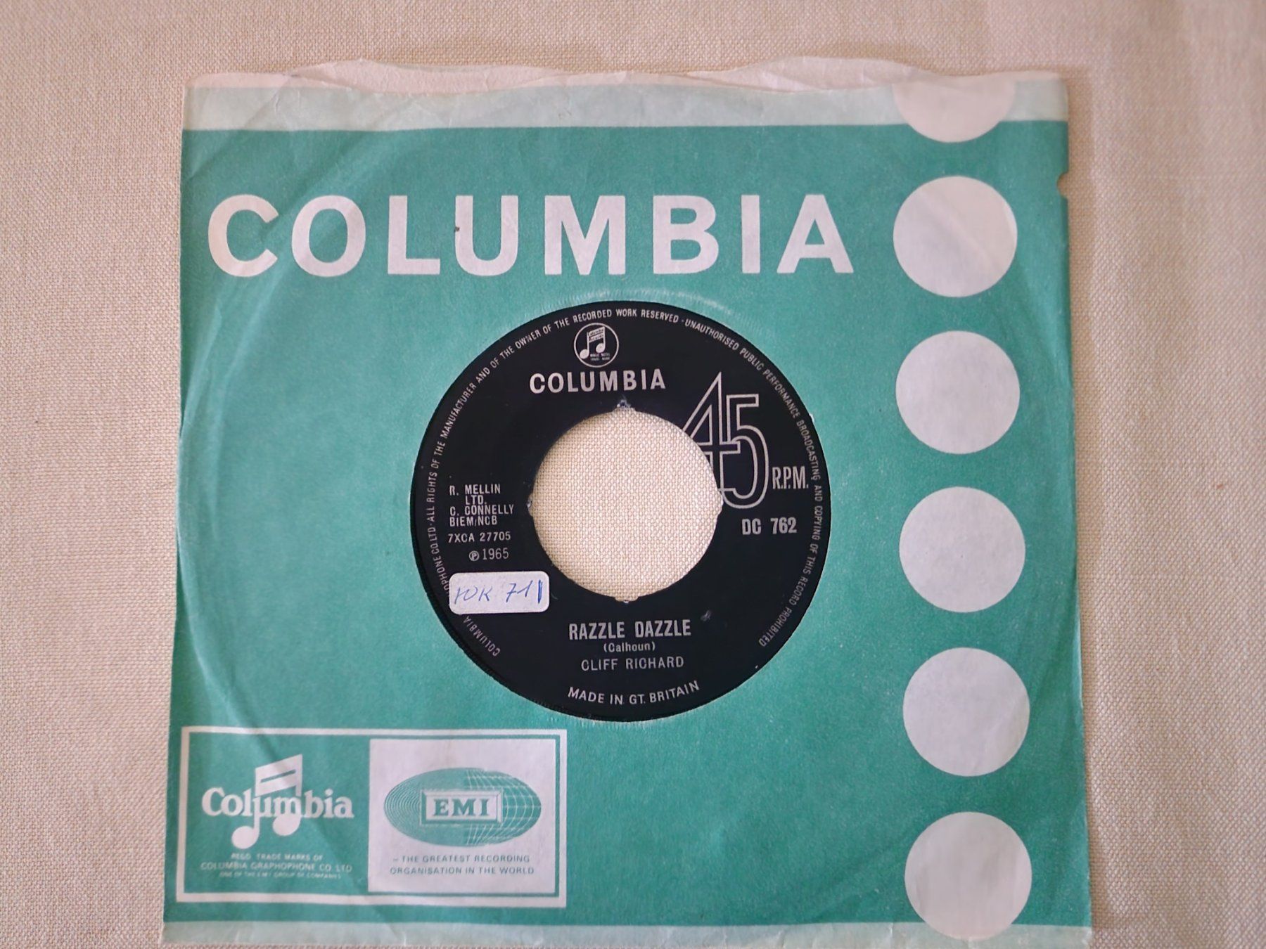 Schallplatten: Cliff Richard Single – Angel / Razzle Dazzle – Gebraucht aus Root von atelier22