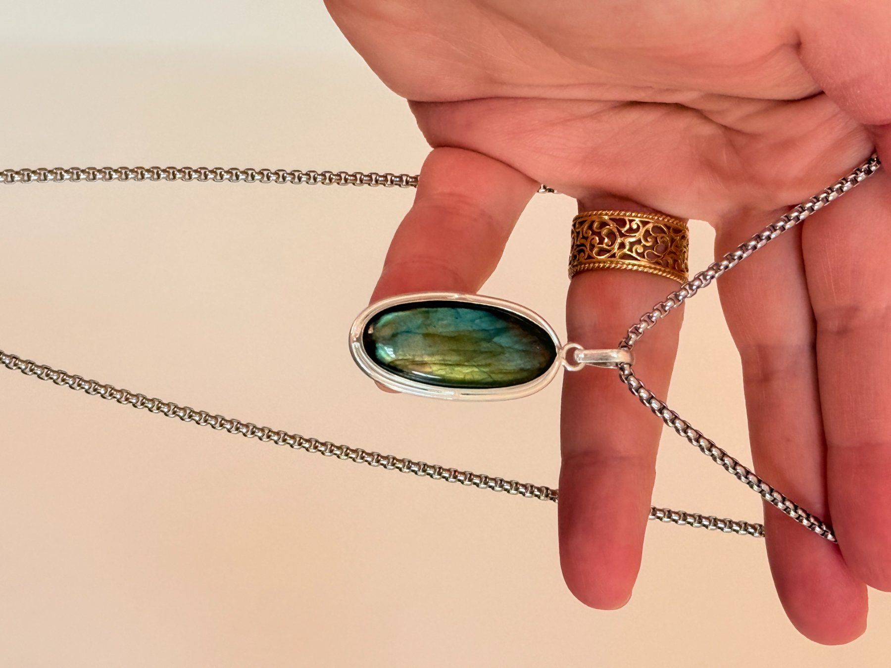 Catenine: Superbe collier Labradorite , neuf! – Nuovo e nell'imballaggio originale da Genève venduto da AGBERG 9