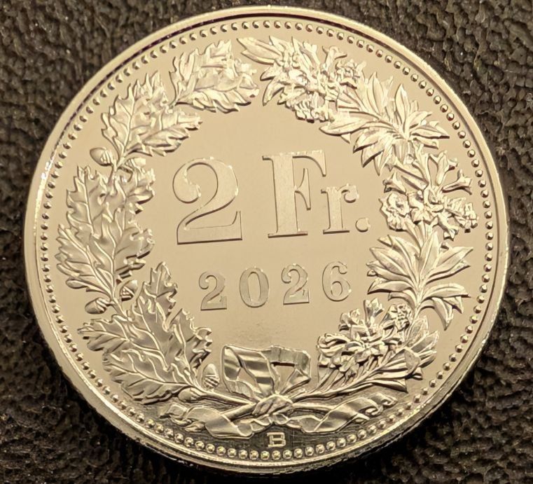 Tutti le monete: 2 Franken 2026 stgl. / aus Münzsatz – Nuovo (secondo la descrizione) da Arch venduto da coinsandmore