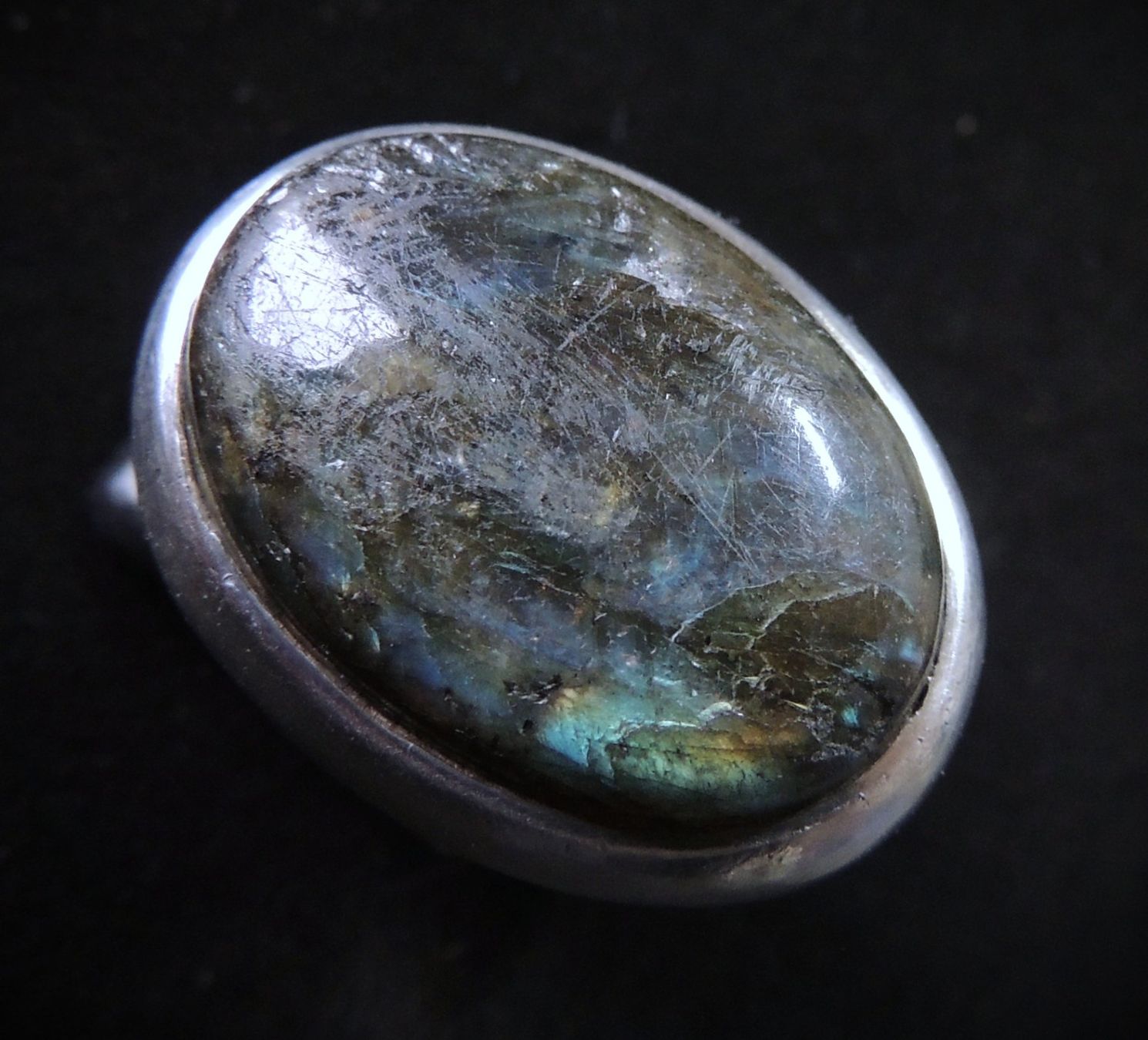 Anelli: Labradorit Silber 800 Fingerring Gr. 52 – Usato da Waldenburg venduto da schaller707 3
