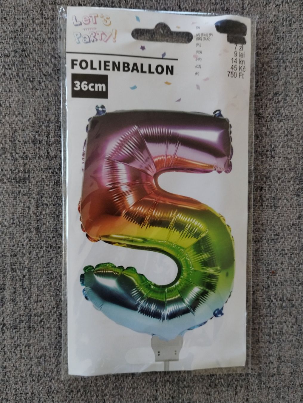 Alle Dekorationen: Ballon 36cm Numéro 5 – Neu und originalverpackt aus Lausanne von Martinucci