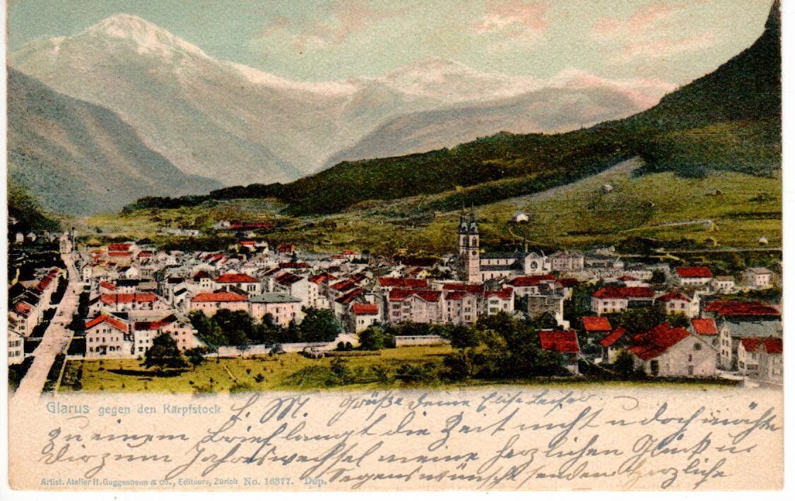 Ansichtskarten: Glarus  1903 – Gebraucht aus Wolhusen von Curver9
