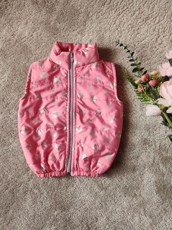 Pinke Kinderweste mit Herzen, ca Grösse 74