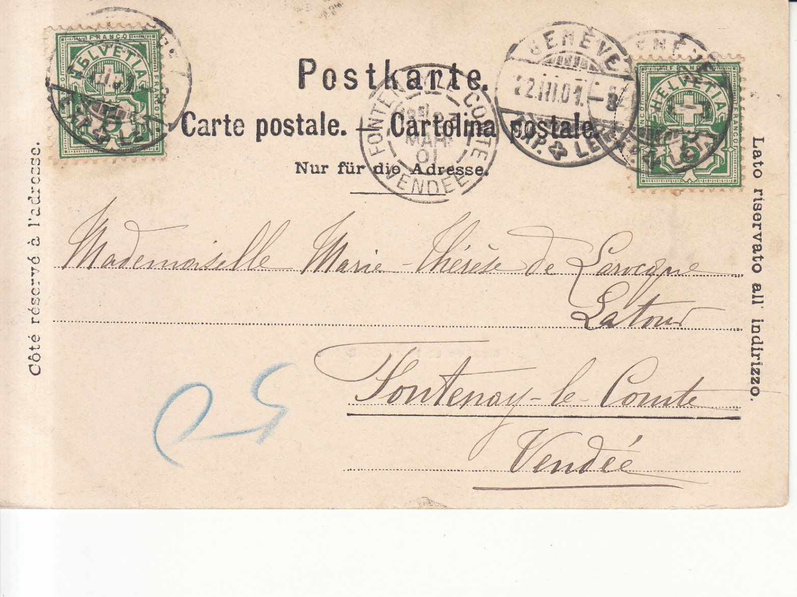 Cartoline postali: Genève 1901 – Usato da Bürglen TG venduto da StampGraf 1