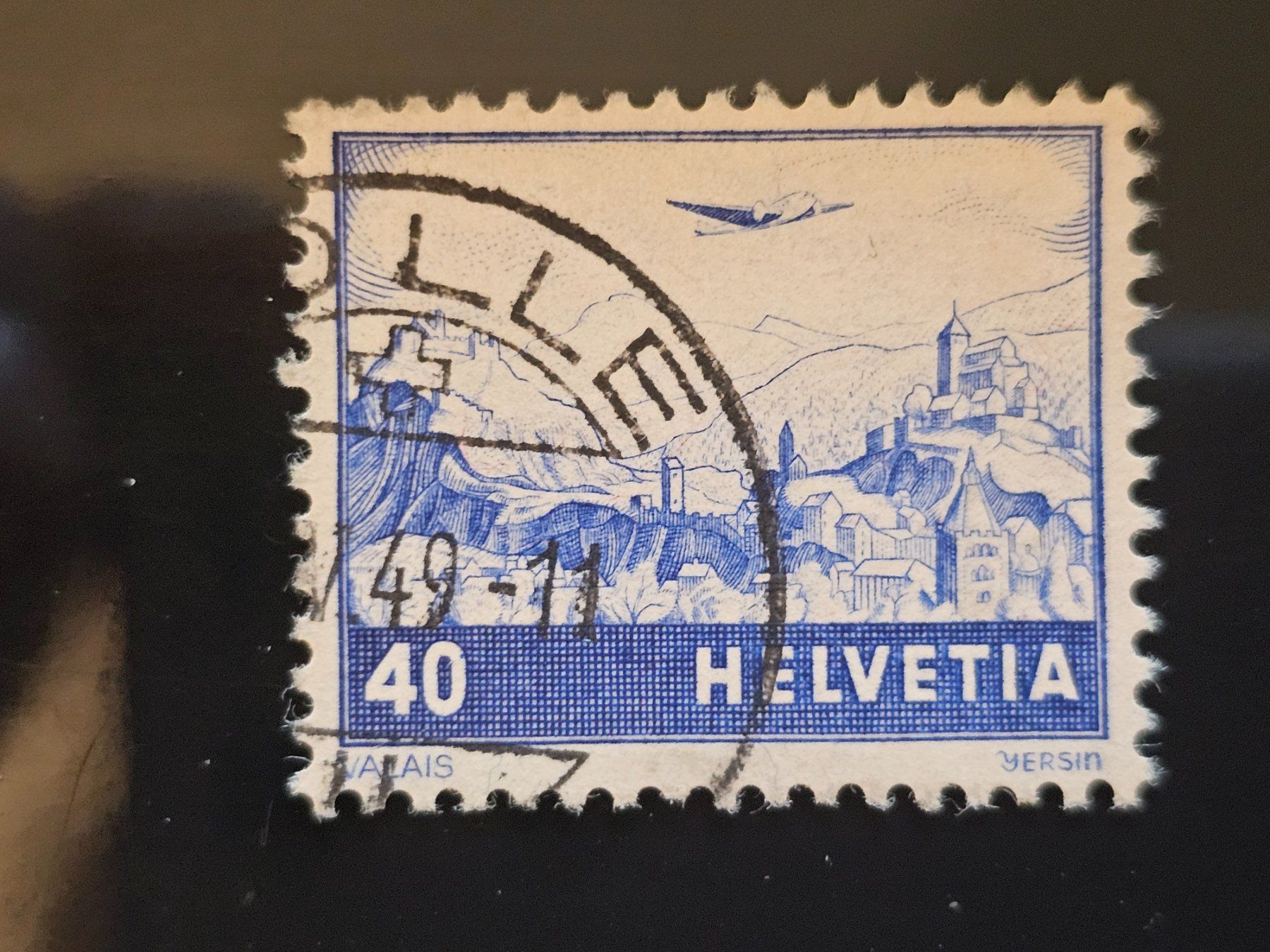 Tutti i francobolli: 1954 PRO AERO F44c SBK Fr. 60.-- – Usato da Monte Carasso venduto da giave