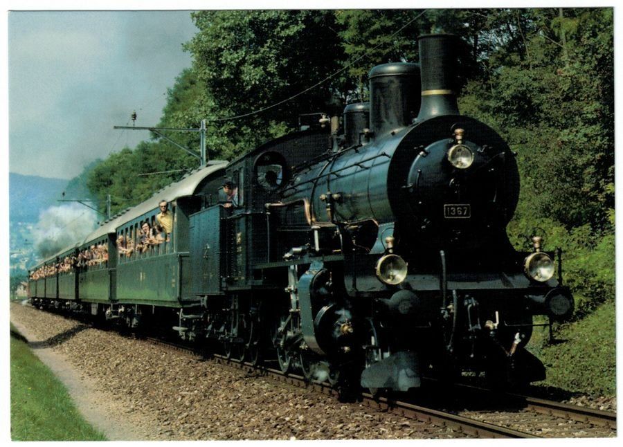 Cartoline postali: SBB B 3/4 1367 mit Zug 1905-1916 – Usato da Frauenfeld venduto da POML