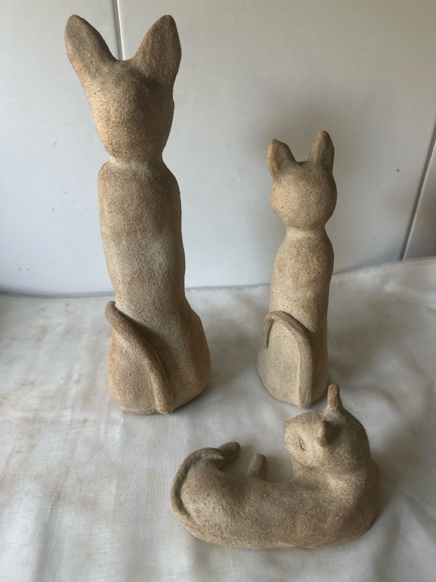 Statuette: Katzenfiguren-Set, Keramik, 3-teilig, Herbstdeko – Usato da Zürich venduto da Chaeffeler 3