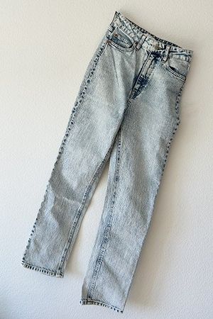 SLIM | High Waist Denim Jeans 34 | Ankle hell blue washed