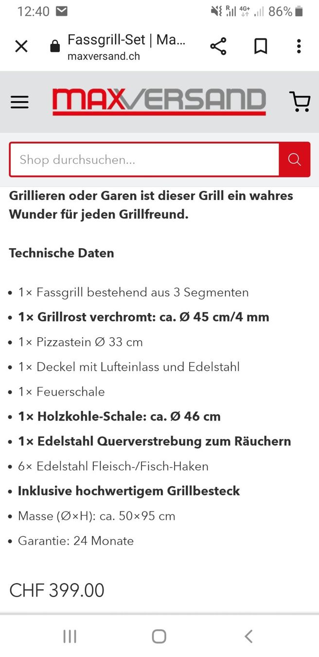 Wellcraft Griglie: Grillfass-Set von Wellcraft – Nuovo e nell'imballaggio originale da Port venduto da Paed1987 4