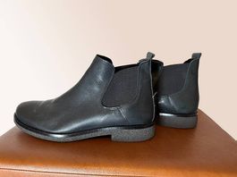 schwarze Chelsea-Boots aus Leder Grosse 42